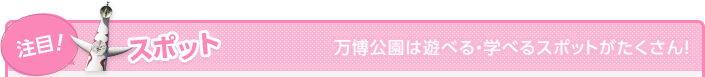 注目！スポット 万博公園は遊べる・学べるスポットがたくさん！