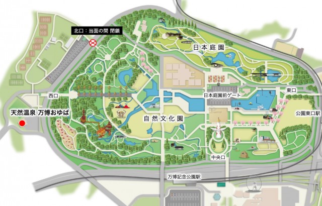 天然温泉 万博おゆばMAP