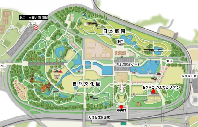 園内MAP（中央口、パビリオン）