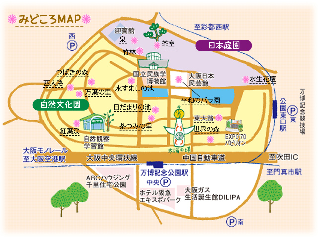 万博記念公園　11月の見どころマップ