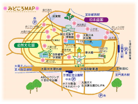 万博記念公園　6月の見どころマップ